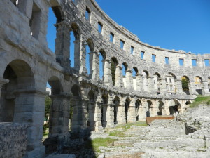 Inside Pula Arena, Istria, Croatia