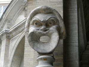 Mask, Oval Courtyard, Vatican, Italy