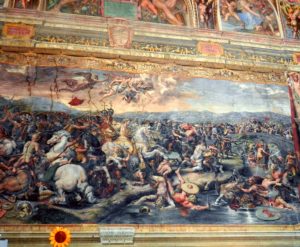 The Battle of the Milvian Bridge by Giulio Romano, Raphael Rooms, Vatican, Italy