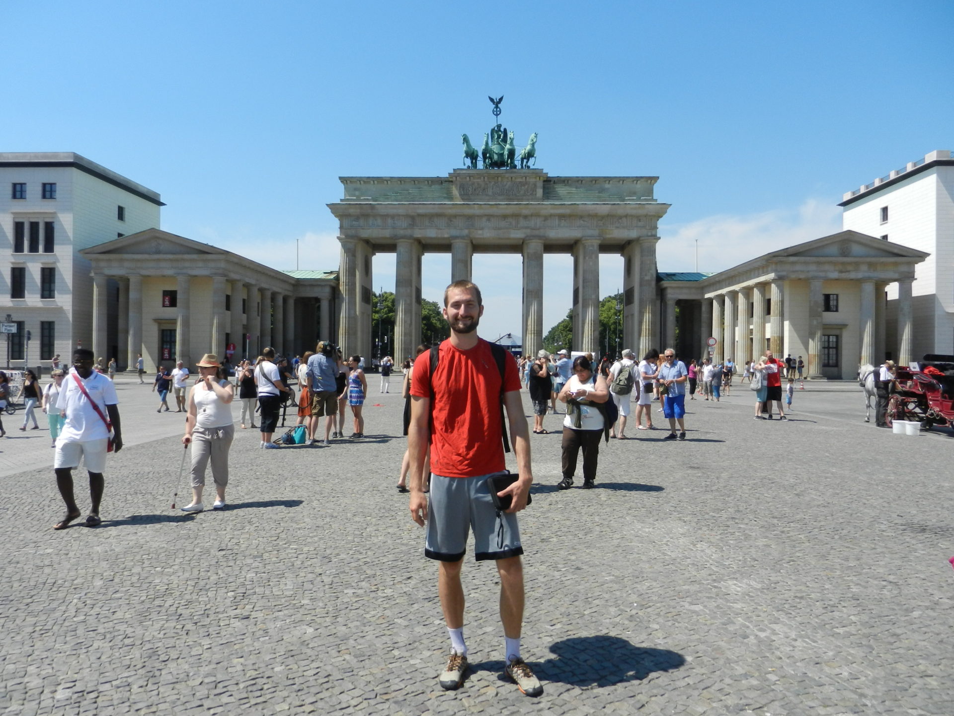 Nathanael in front of Brandenburg Gate in Berlin, Germany